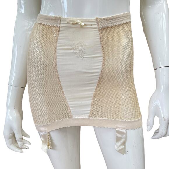 Rare Vintage Jantzen “Summer Frost” Mesh Knit Girdle & Garters, Small - Picture 3 of 8